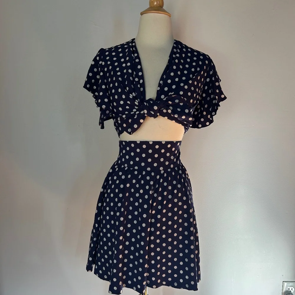 Trashy Diva Blue Dots Top and Shirts - Picture 1 of 9